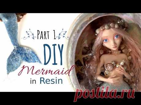 DIY Polymer Clay Mermaid Art Doll - Part 1 of 2 - Sculpt Head & Hands Polymer Clay & Resin Tutorial