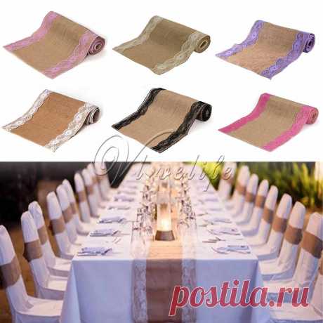 партия украшения бабочки Picture - More Detailed Picture about 2.75mx30cm Lace Vintage Natural Burlap Jute Hessian Table Runner Cloth Wedding Party Decor Lace Burlap Table Runner Picture from vlovelife | Aliexpress.com | Alibaba Group