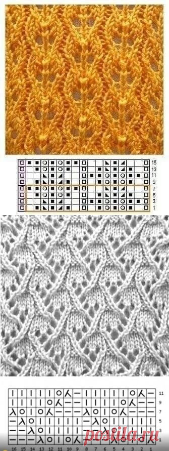​Интересные узоры для спиц