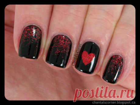 Dark Love Nail Art - Chantal's Corner Hello hello! I hope you all had a nice weekend. Mine was relaxing, but still productive at the same time so I’m happy with that. I’ve been wanting to do this nail art since Wednesday night, but the energy never seemed to be on my side. Finally here they are, and I couldn’t be happier …
