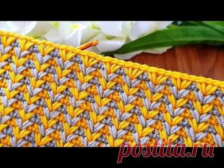 Unique Very Easy Crochet sewing pattern baby blanket cosisting of two rows for beginners