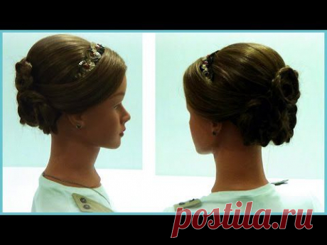 Прическа на корпоратив на длинные волосы. Female hairstyle on corporate for long hair. Hair tutorial - YouTube