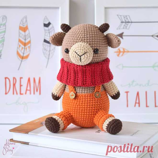 PDF Бычок крючком. FREE crochet pattern; Аmigurumi animal patterns. Амигуруми схемы и описания на русском. Вязаные игрушки и поделки своими руками #amimore - корова, коровка, телёнок, бык, бычок.