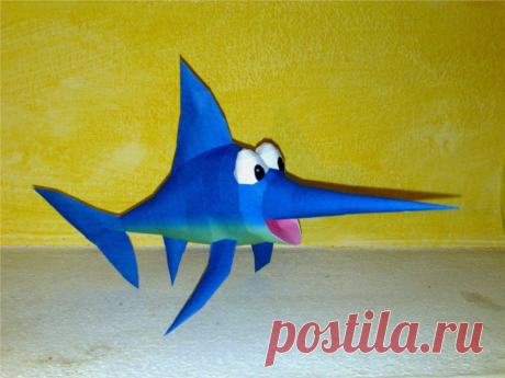 Enguarde the swordfish papercraft Enguarde the swordfish from donkey kong country games. Designed and built by me. This is the download