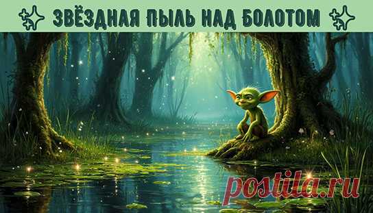 Но самое удивительное — каждую ночь над болотом появлялась звёздная пыль, сверкающая словно россыпь драгоценных камней...