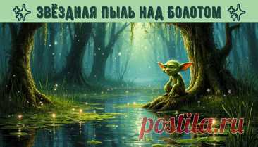 Но самое удивительное — каждую ночь над болотом появлялась звёздная пыль, сверкающая словно россыпь драгоценных камней...