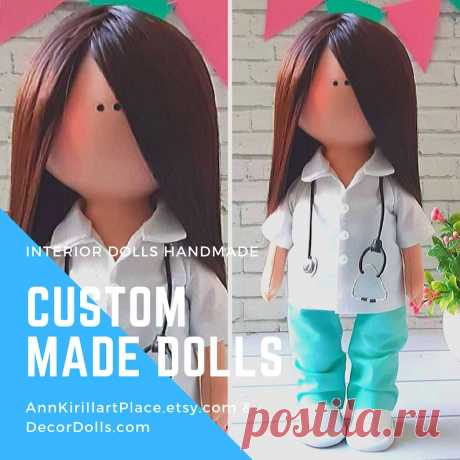 Doctor Interior Decor Doll Nurse Handmade Tilda Doll Textile | Etsy