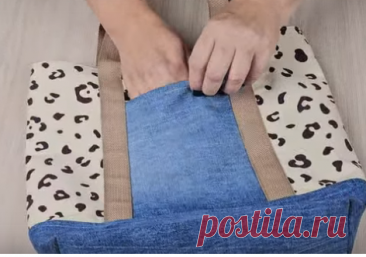 Вторая жизнь джинсам! Шью стильную сумку-тоут на молнии своими руками