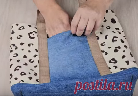 Вторая жизнь джинсам! Шью стильную сумку-тоут на молнии своими руками