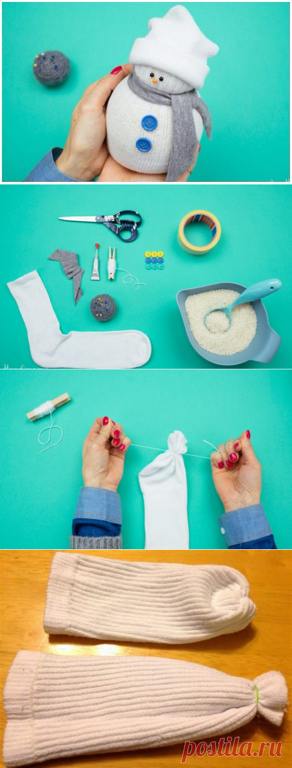 Как сделать снеговика из носка своими руками - Домашний Очаг