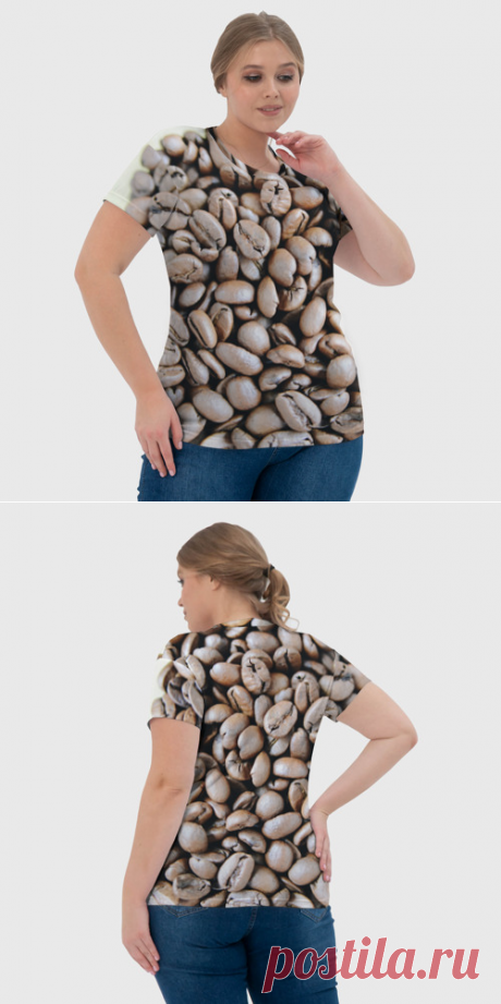Женская футболка 3D Кофе зёрна - купить по цене 1290 руб в интернет-магазине Всемайки, арт 3650113