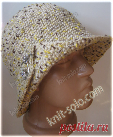 Вязаная крючком женская шляпка - knit-solo.com.