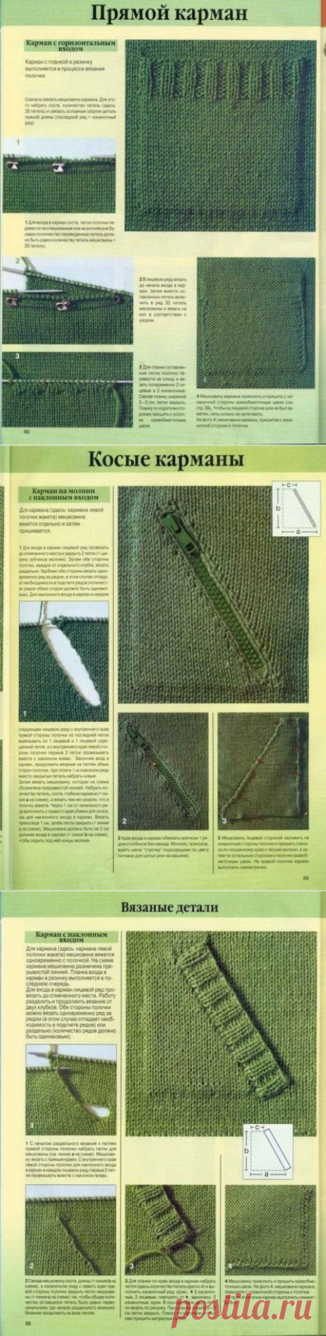 Вязание: карманы спицами