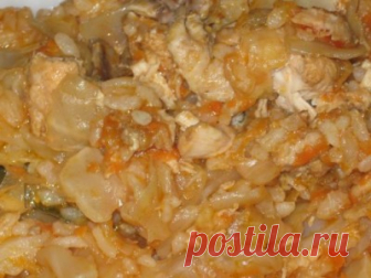 Курица (утка), тушенная с капустой - Обалденно вкусная ))) : Вторые блюда