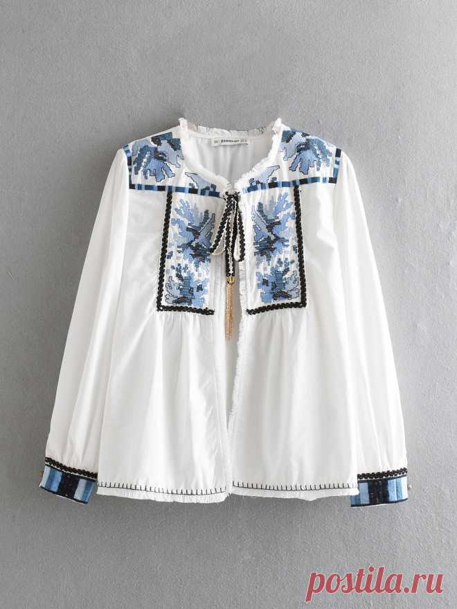 Bohemian Floral  Embroidery Long Sleeve Casual Shirts Your friend shared a fashion website for you and give you $60 coupons! Claim it now.