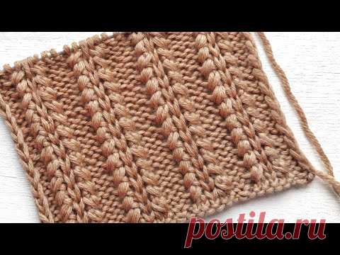 Шикарная объёмная резинка спицами 💥 Для вязания шапок, свитеров - YouTube