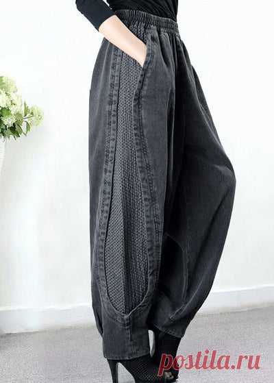 Loose stand collar Chinese Button clothes For Women Sleeve denim light – SooLinen