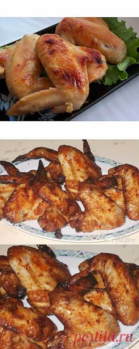Рецепт: Крылышки куриные запеченные в духовке | в маринаде из меда, горчицы и соевого соуса