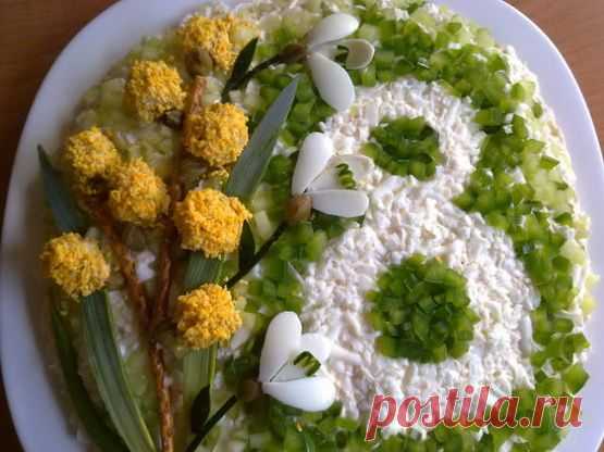 Идеи украшения салатов к 8 Марта | Домашний Ресторан