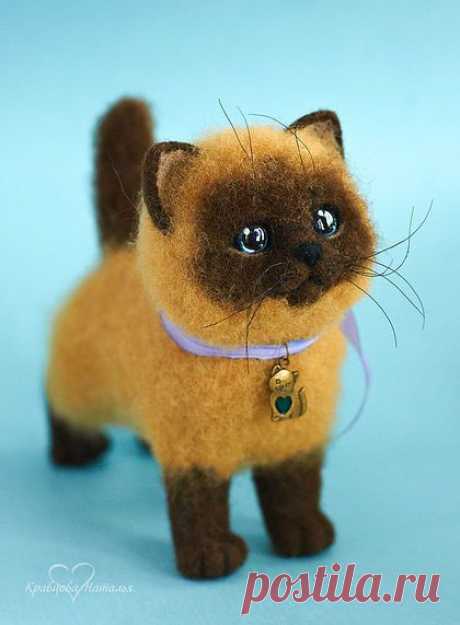 Мартовская кошечка - кошка,сиамская,котенок,игрушка,войлочная игрушка