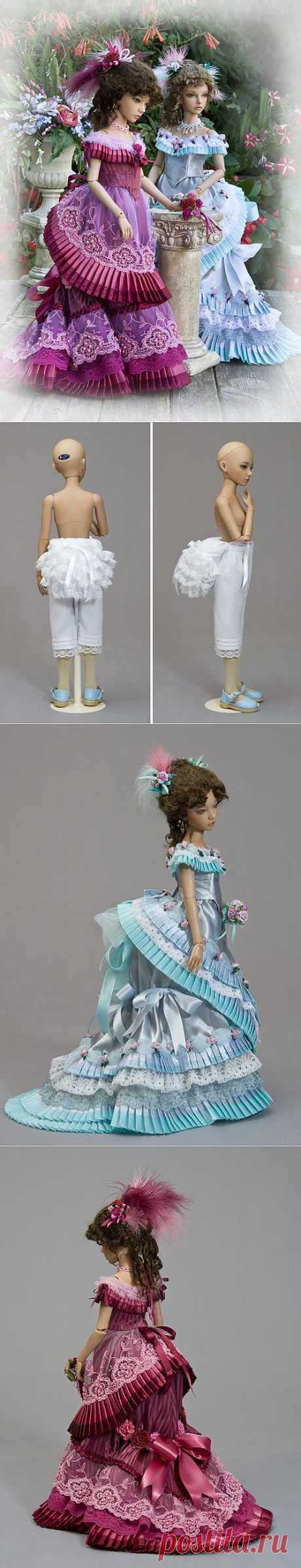 МК платья для куклы в Викторианском стиле.