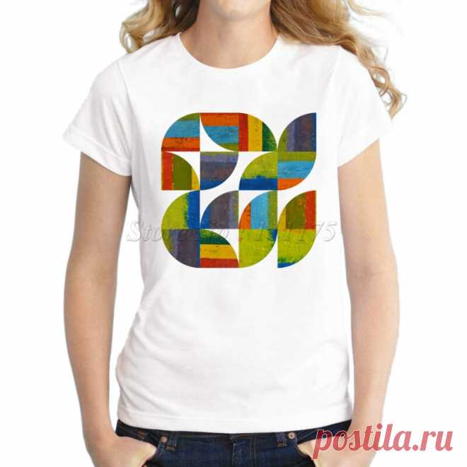 Camiseta de manga corta con diseño de cuartos de moda para mujer 2019-in Camisetas from Ropa de mujer on AliExpress