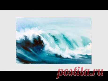 Экспресс-урок по акварельной живописи «Волна» | Как нарисовать волну поэтапно