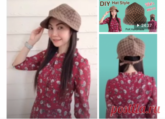 Выкройка необычной женской кепки на осень DIY Модная одежда и дизайн интерьера своими руками