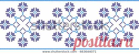 Immagine vettoriale stock 663644071 a tema Embroidered Pattern On Transparent Background (royalty free)
