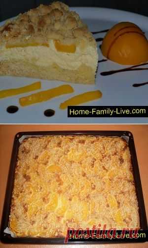Пирог с персиками - пошаговый рецепт с фотоКулинарные рецепты