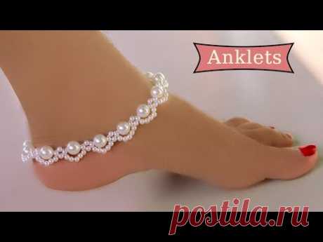 How to make Anklets (পুতির পায়েল ) - Jewelry Making  / Beaded Anklets / Reya Handicraft