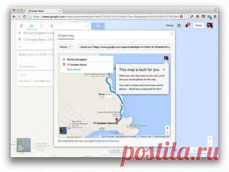 Теперь вы можете вставлять карты Google Maps на сайты с маршрутами и другим функционалом | Лайфхакер