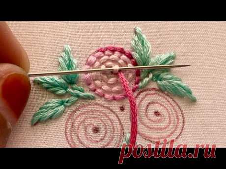 Wonderful flower design|hand embroidery video|embroidery video|kadhai design video|design