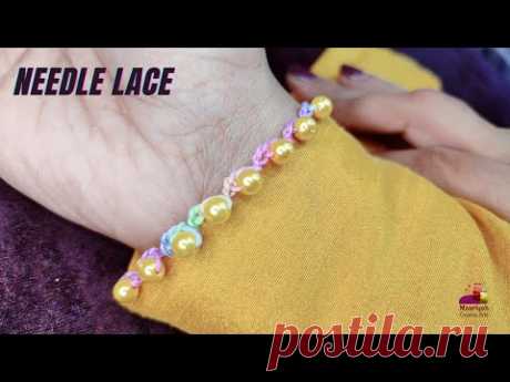 Attractive & Simple Hand Embroidery Design | Needle Lace Tutorial | Randa Embroidery Border 1046