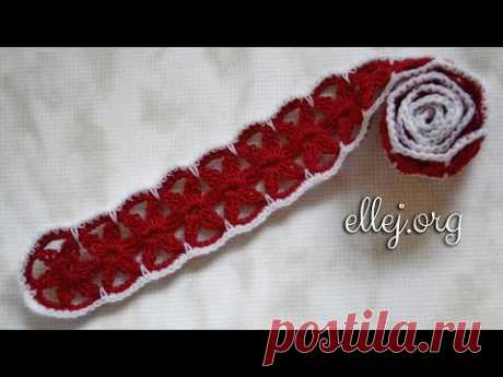 Как связать декоративный пояс крючком. Crocheted Decorative belt