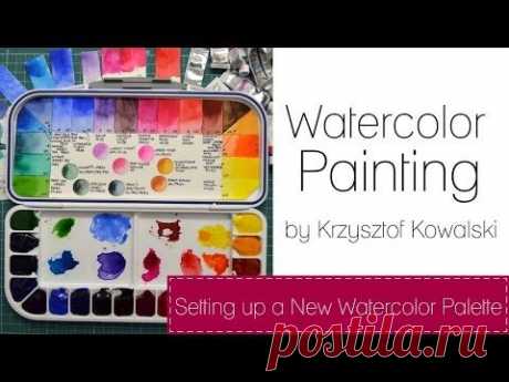 Setting up a new watercolor palette - YouTube