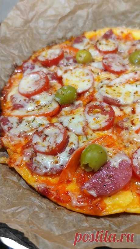 Пицца за 10 минут на сковороде 🍕 #пиццарецепт #пиццаза5минут #пиццанаско...