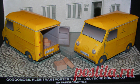 Goggomobil Transporter TL Van paper diorama - Paperdiorama - Donwload Free Paper Model