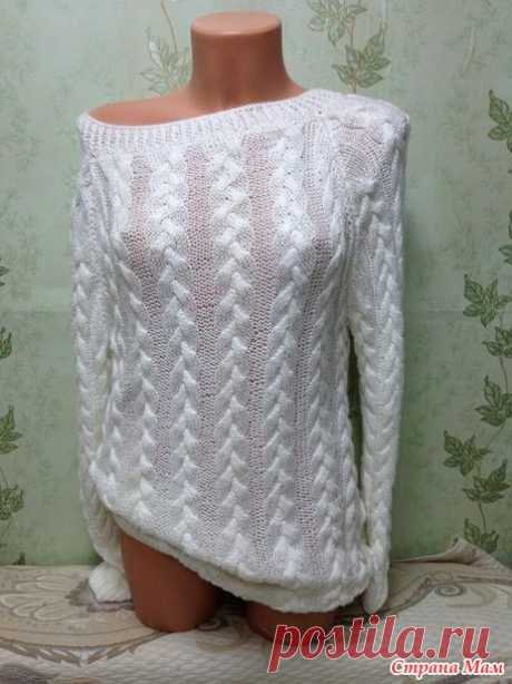 Очаровательный белый свитер для дамы. - Страна Мам
