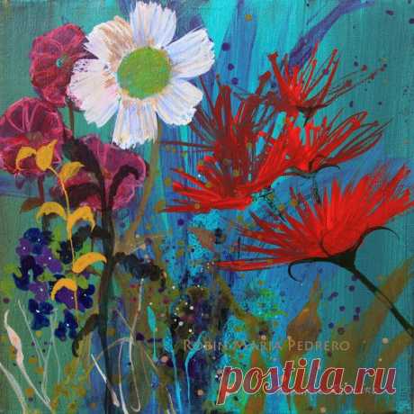 Spontaneity floral art reproduction от RobinMariaPedrero на Etsy