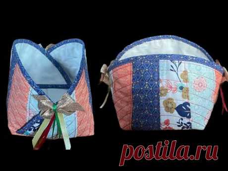 Easy Sewing Idea To Make For Gift Or For Sell/ Basket Sewing Tutorial/ Scraps Fabric Sewing Idea