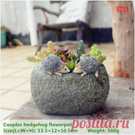 Retail Price ED original quality design fairy garden bonsai outdoor hedgehogs flowerpot for succulents Valentine's Day Gifts | FASHIONWIKI