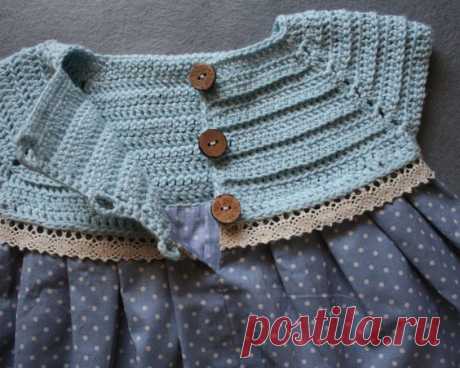 Идеи платьев для девочек вязание + ткань