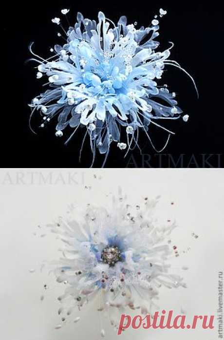 Фантазийный цветок «Из мира снежинок» - Ярмарка Мастеров - ручная работа, handmade