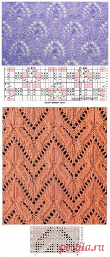 Интересные узоры для спиц