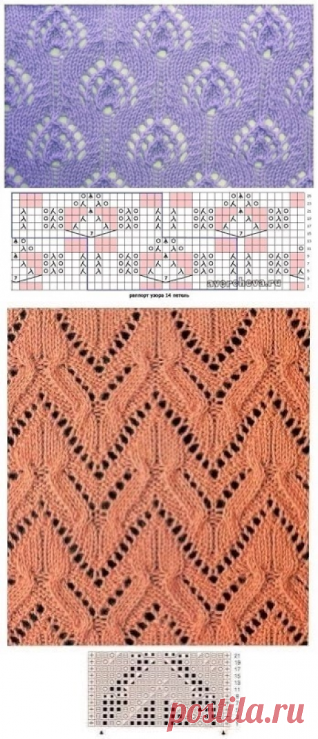 ​Интересные узоры для спиц