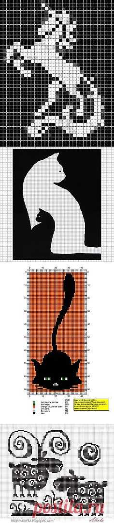 Много схем для вышивки и вязания.