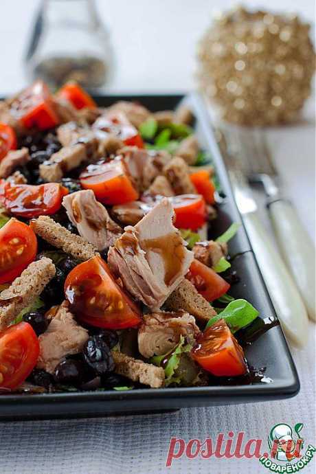 Кранч-салат с черной фасолью и тунцом - кулинарный рецепт