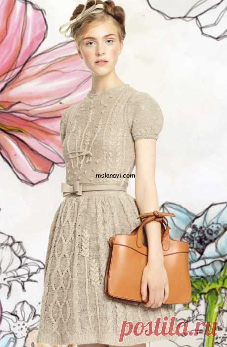 Модное вязаное платье с колосками от Valentino | Вяжем с Лана Ви