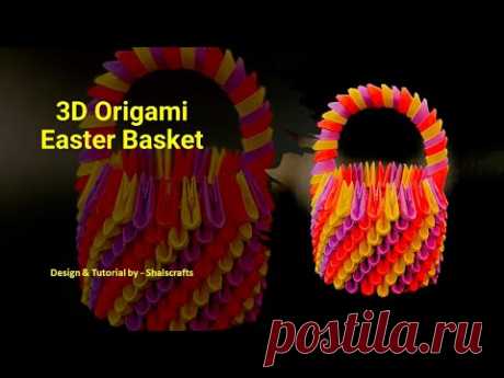 3D Origami Easter Basket Tutorial- Shalscrafts